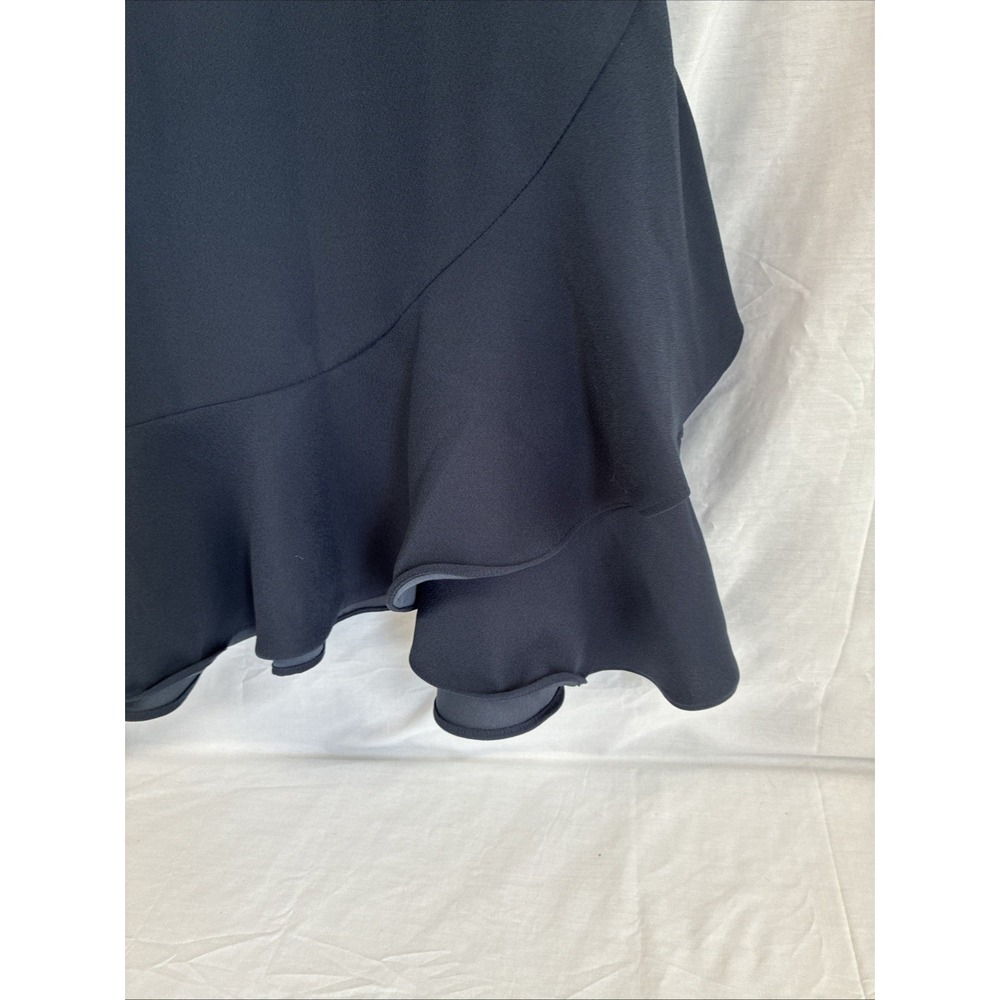 Banana Republic Navy Blue Sleeveless Fit & Flare Ruffle Dress 00 Petite - Picture 4 of 12